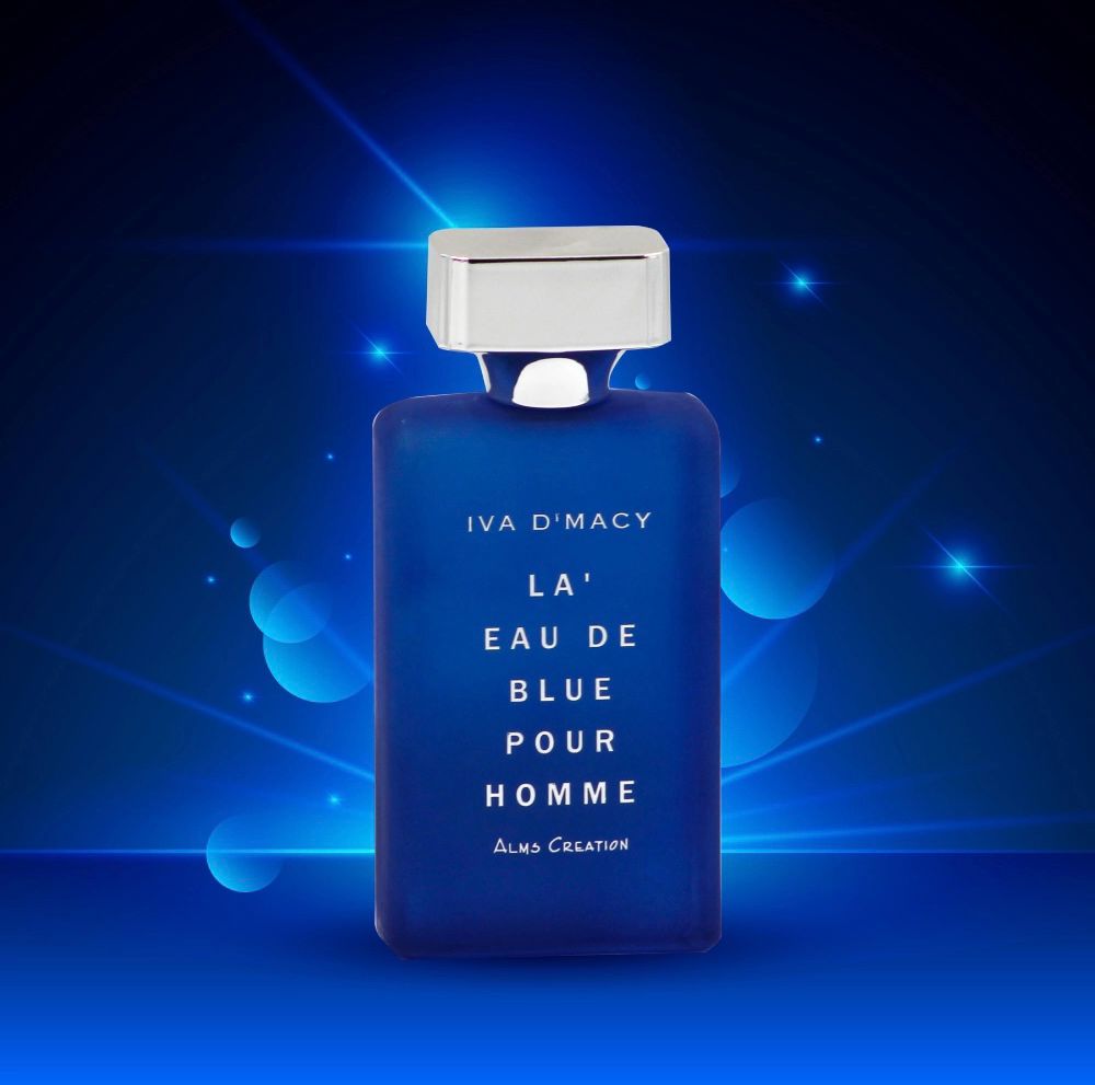 IVA D'MACY LA'EAU DE BLUE POUR HOMME - 100ML PERFUME HOMEM + AMOSTRA GRÁTIS.