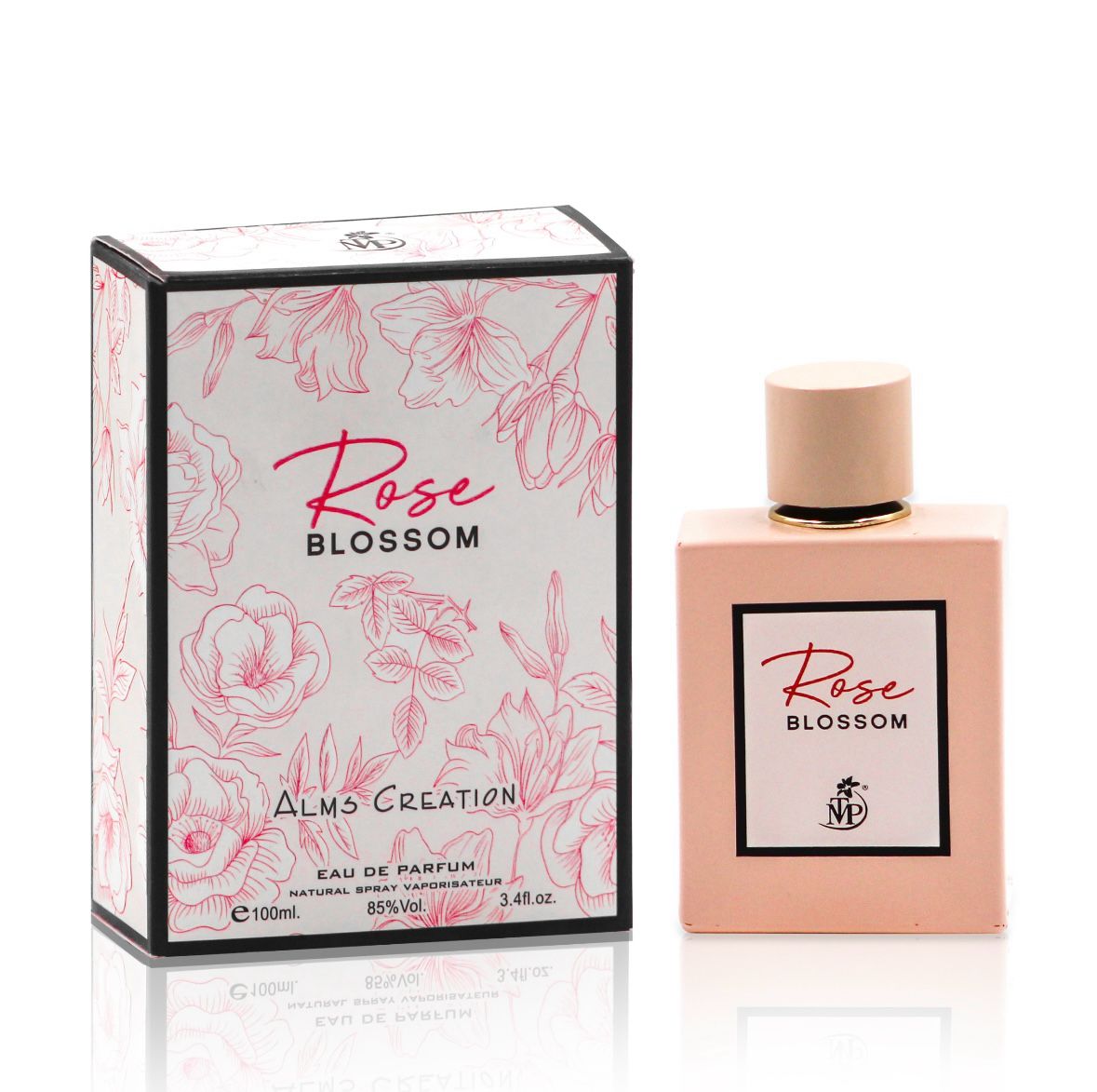 Rose Blossom Unisex Eau de Parfum – 100ml – Amostra grátis incluída – Fragrância elegante e atemporal.