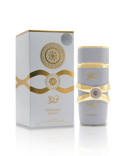 Perfume unissex elegante Nawrah Blanc - Amostra grátis incluída!