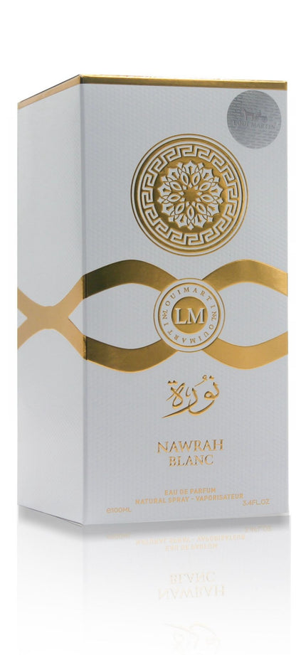Perfume unissex elegante Nawrah Blanc - Amostra grátis incluída!