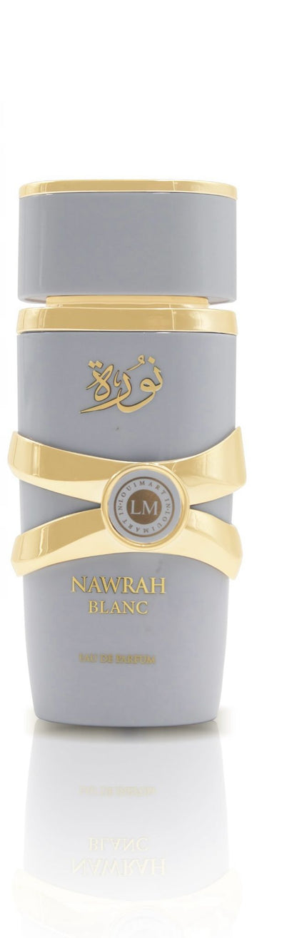 Perfume unissex elegante Nawrah Blanc - Amostra grátis incluída!