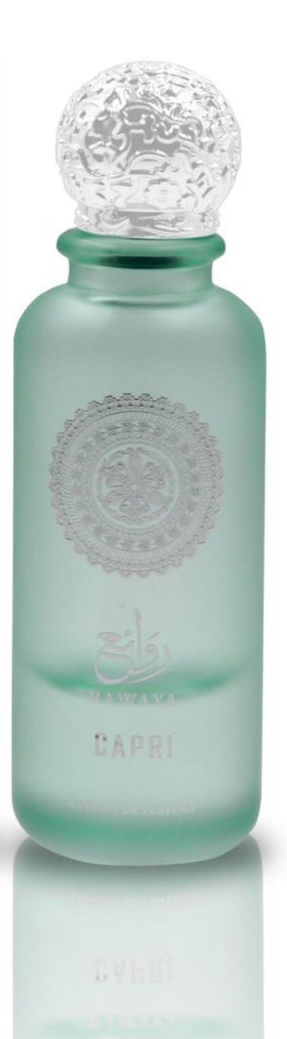 Rawaya Capri Extrait de Parfum - Fragrância de luxo de 100 ml com amostra grátis.