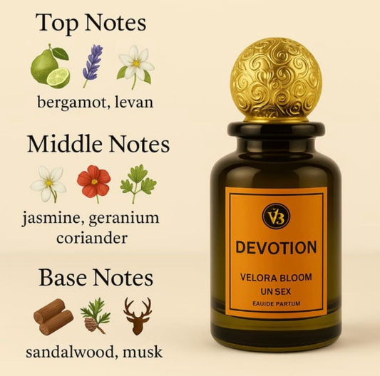 DEVOTION by Velora Bloom - Unisex Eau de Parfum, 100ML An Exquisite Tribute to Love and Elegance!