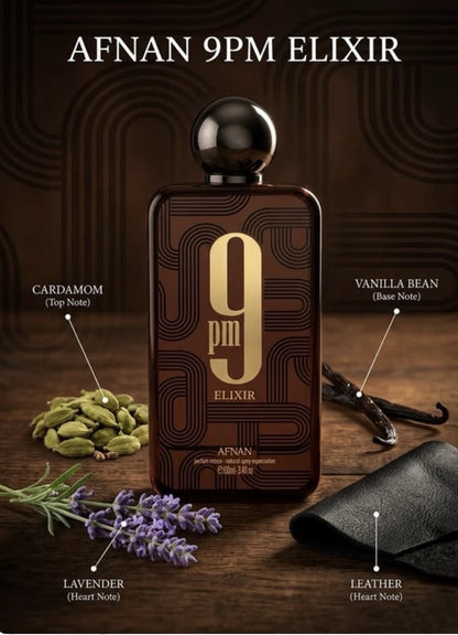 9PM ELIXIR by AFNAN 100ml –Powerful Evening & Party Wear Fragrance NEW SEALED L
