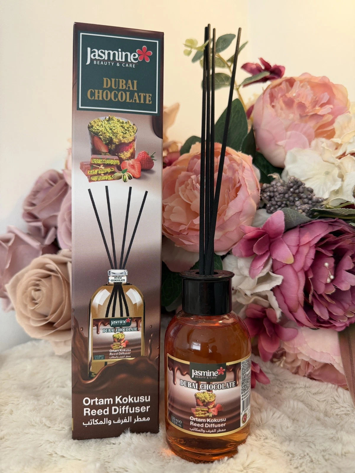 Dubai Chocolate Reed Diffuser 110ml –Luxury Home/Office Fragrance Long Lasting